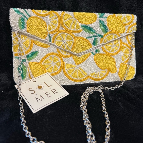 🍋SOL AND MER VIRAL LEMON BEADED CLUTCH🍋NWT - Picture 5 of 14